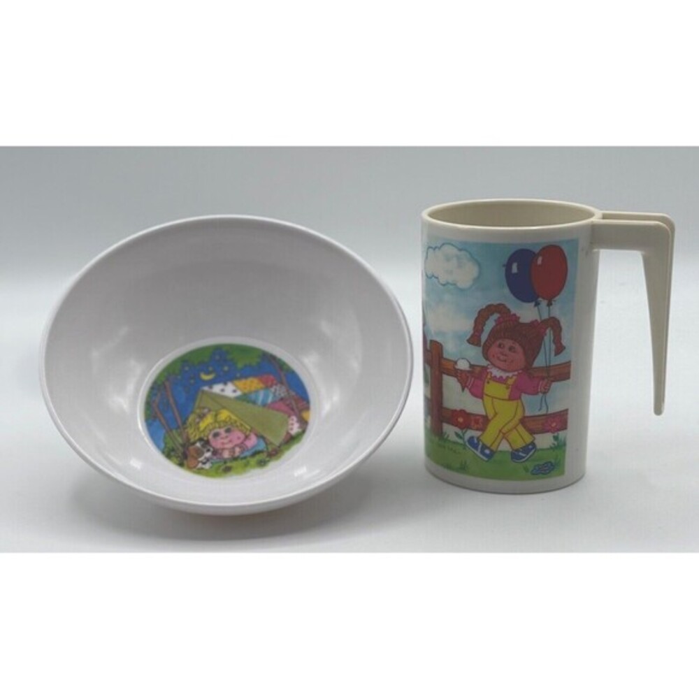 Cabbage Patch Vintage Melamine Cup & Bowl Set 1980's Children’s Dinnerware